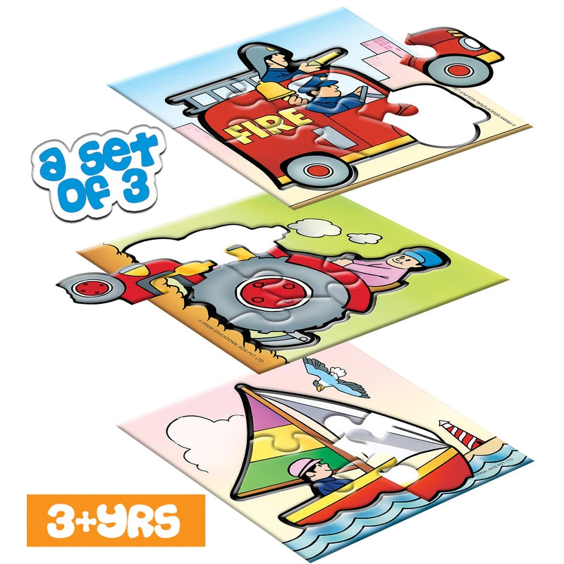 Transport - A Set of 3 First Puzzles - 4, 5 & 6 Pieces