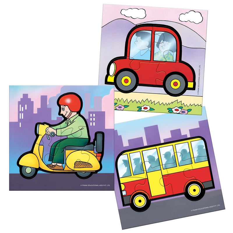 On Road - A Set of 3 First Puzzles - 4, 5 & 6 Pieces