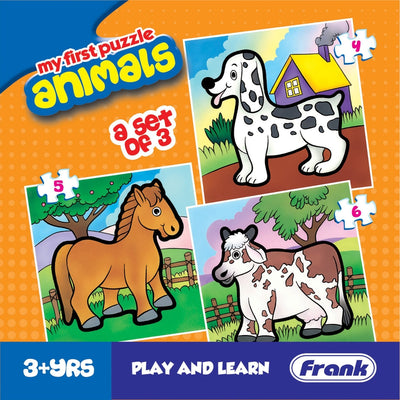 Animals - A Set of 3 First Puzzles - 4, 5 & 6 Pieces