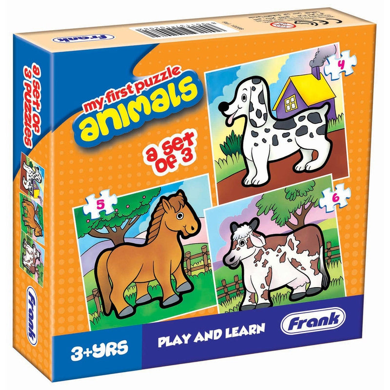 Animals - A Set of 3 First Puzzles - 4, 5 & 6 Pieces