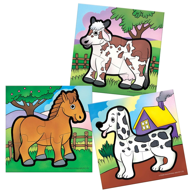 Animals - A Set of 3 First Puzzles - 4, 5 & 6 Pieces