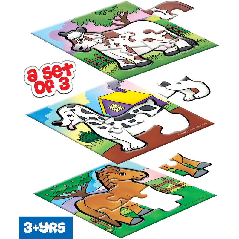 Animals - A Set of 3 First Puzzles - 4, 5 & 6 Pieces