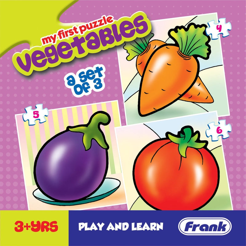 Vegetables - A Set of 3 First Puzzles - 4, 5 & 6 Pieces