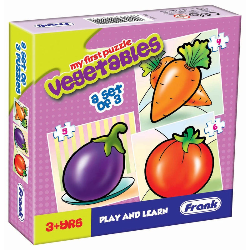Vegetables - A Set of 3 First Puzzles - 4, 5 & 6 Pieces