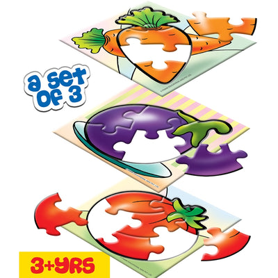 Vegetables - A Set of 3 First Puzzles - 4, 5 & 6 Pieces