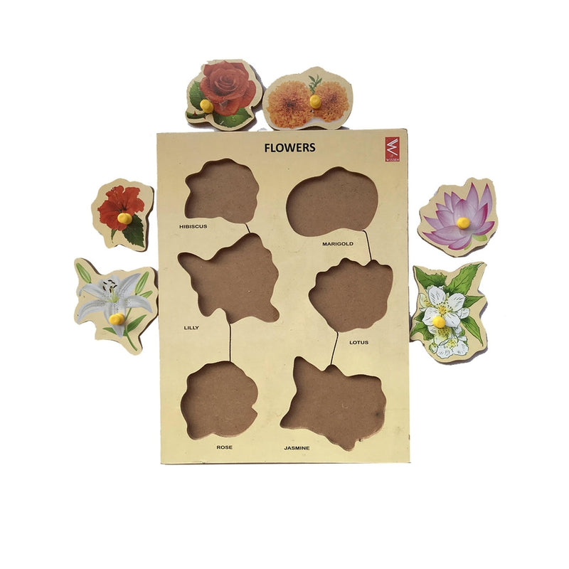 Flower Learning Wooden Educational Puzzle Knob