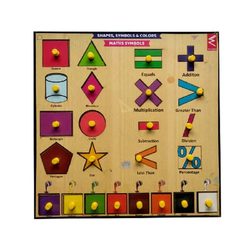 Wooden Shape Symbol and Colours Educational Puzzle