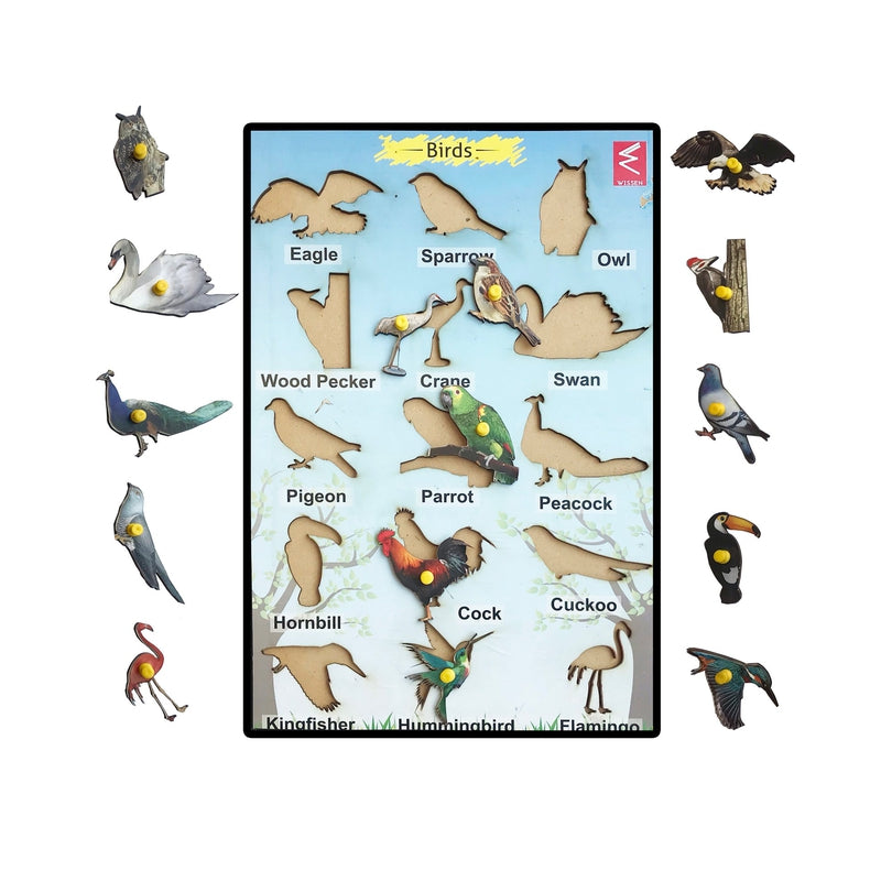 Wooden Birds Parts Learning Puzzle