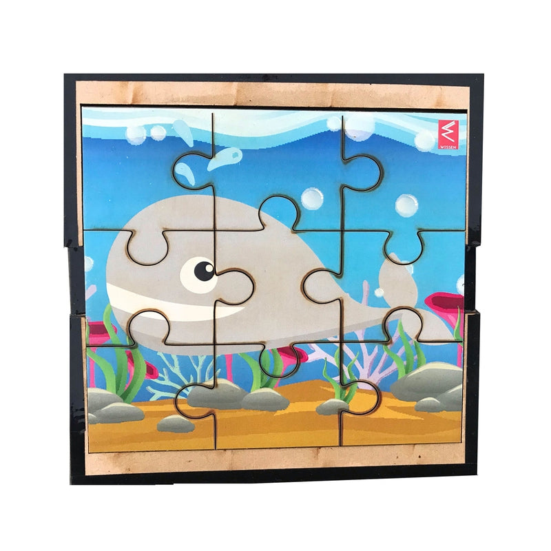 Wooden Jigsaw Aquatic Animal Puzzle - Set of 6