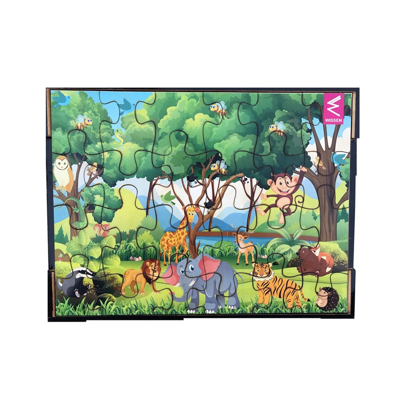 Wooden Jigsaw Puzzle Set of 4