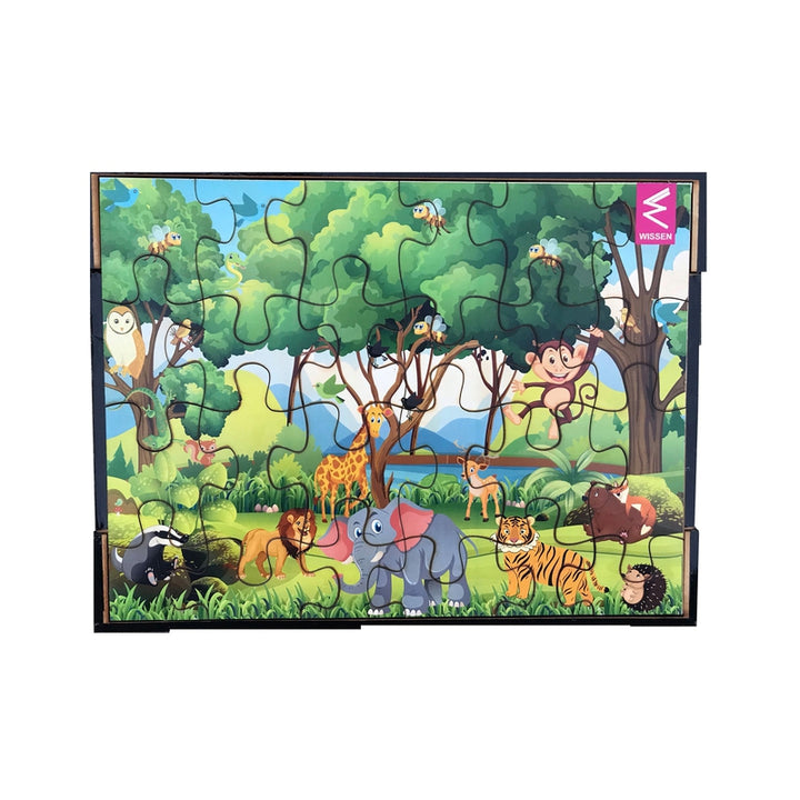 Wooden Jigsaw Puzzle Set of 4