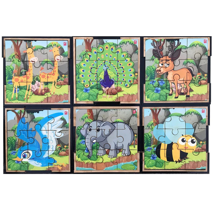 Wooden Jigsaw Puzzle Set of 6