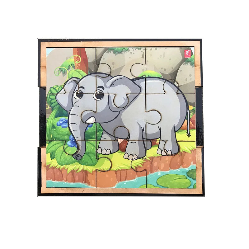 Wooden Jigsaw Puzzle Set of 6