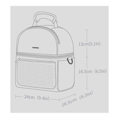 Insulated Lunch Bag with Thermo Box - Grey