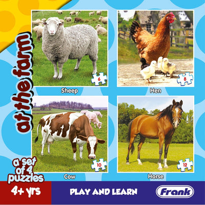 At The Farm - A Set of 4 Puzzles- 6, 8, 10 & 12 Pieces