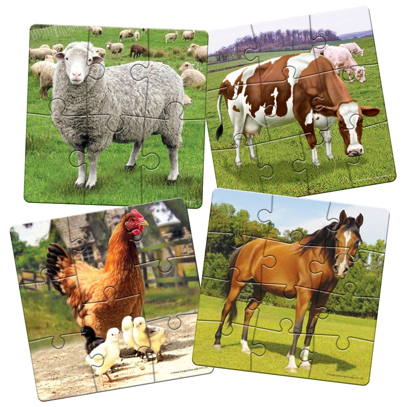 At The Farm - A Set of 4 Puzzles- 6, 8, 10 & 12 Pieces