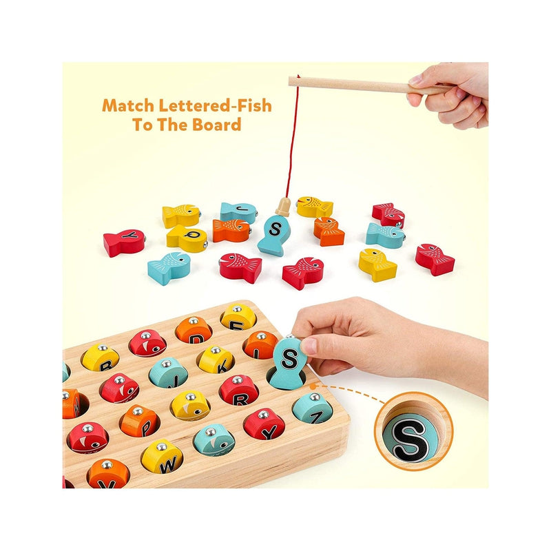 Magnetic Alphabet Letter Wooden Fishing Game - HelloKidology