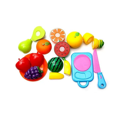 Realistic Sliceable Fruits & Vegetables Cutting Play Toy Set (11 Pcs)