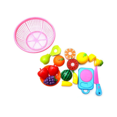 Realistic Sliceable Fruits & Vegetables Cutting Play Toy Set (11 Pcs)