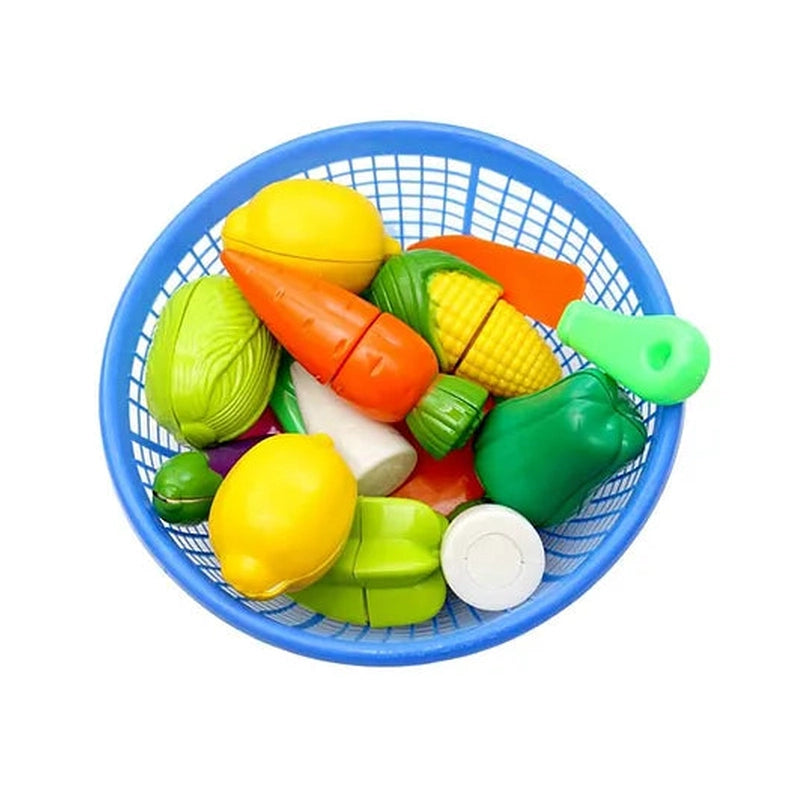 Realistic Sliceable Fruits & Vegetables Cutting Play Toy Set (11 Pcs)