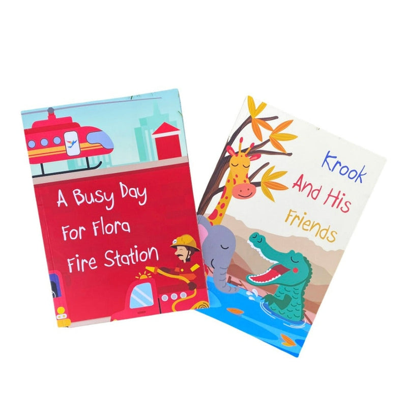 Transport + Animal Story Box (2 Story Books on Fire Station & Friendship + 2 Follow-up Activities)