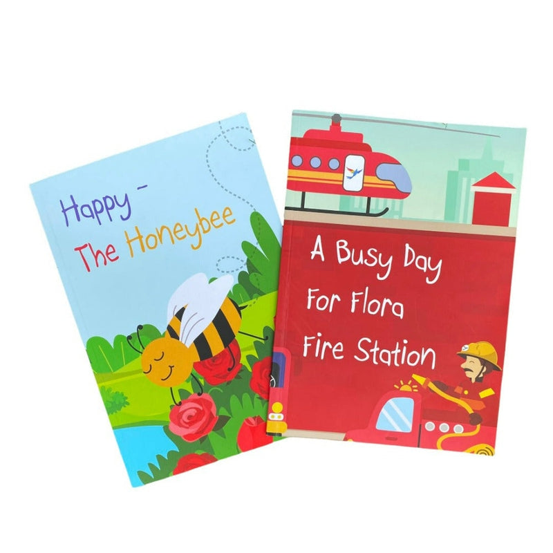 Insects + Transport Story Box (2 Story Books on Honeybees and Fire Station + 2 Follow-up Activities)