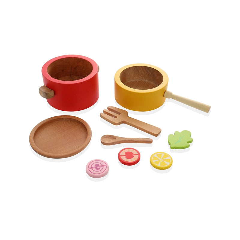 Kitchen Play Set | Beech Wood Cooking Set (9 Pcs)