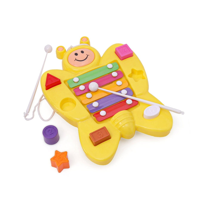 Pull Along Butterfly Xylophone with Shape Sorter Yellow