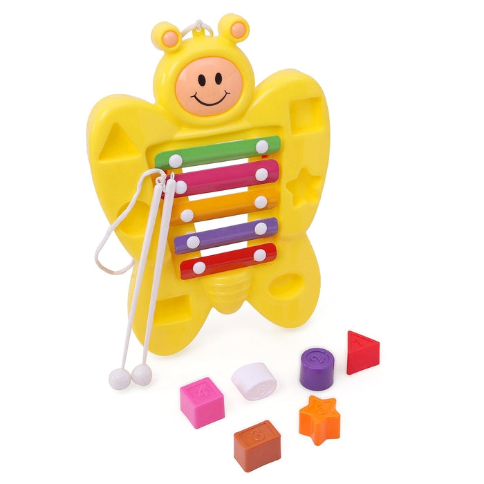 Pull Along Butterfly Xylophone with Shape Sorter Yellow