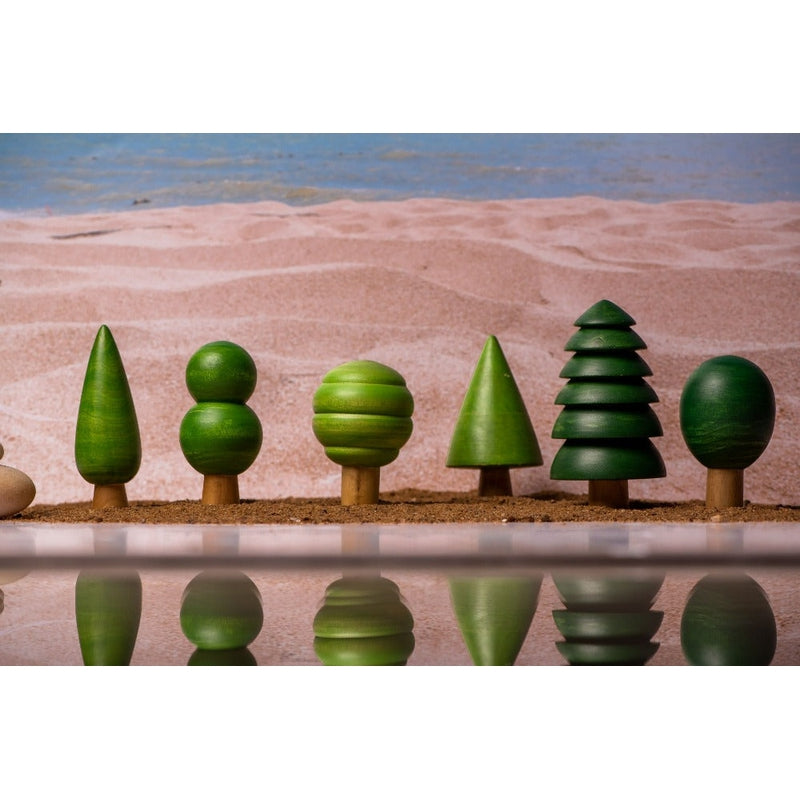 Wooden Waldorf Trees (Set of 6)