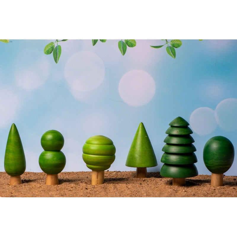 Wooden Waldorf Trees (Set of 6)