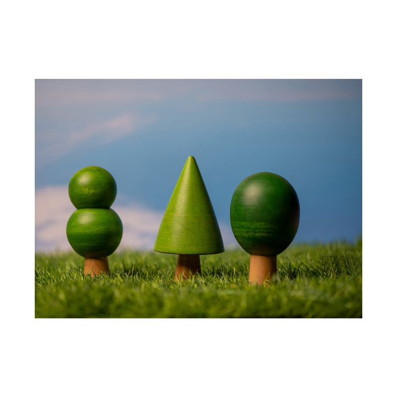 Set of 3 Wooden Waldorf Trees - B (1-4 Years)