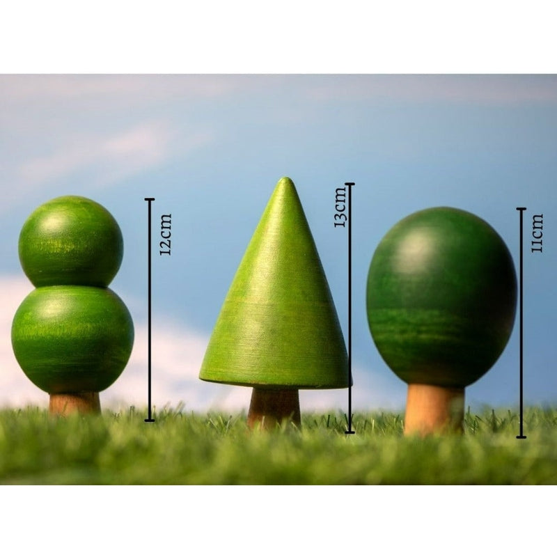 Set of 3 Wooden Waldorf Trees - B (1-4 Years)