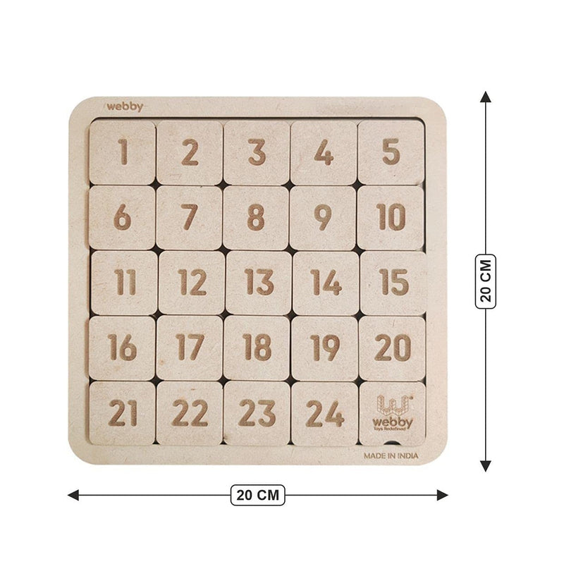 Wooden Numbers Puzzle Brown - 25 Pieces