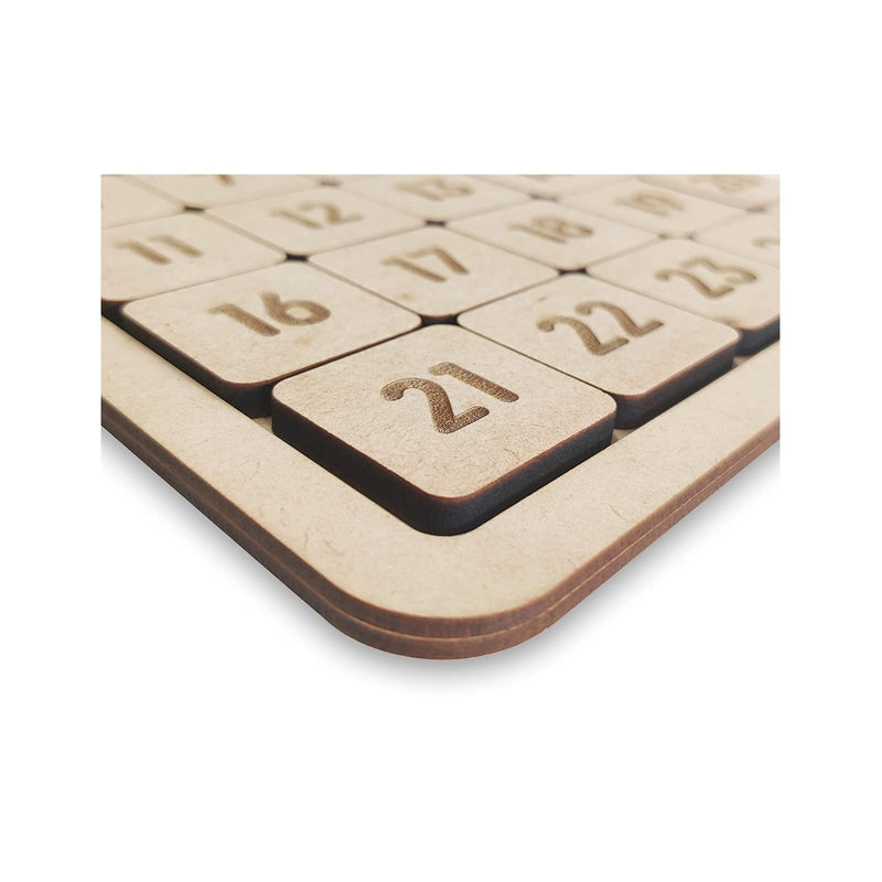 Wooden Numbers Puzzle Brown - 25 Pieces