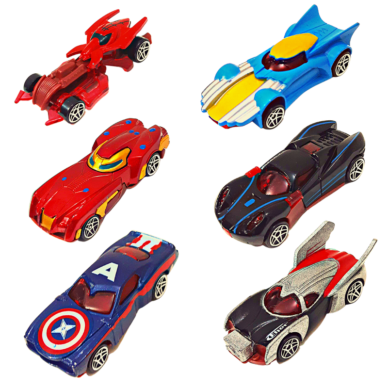 Metal Die Cast Car for Kids Toys Mini Diecast Small Set (6 Avengers Cars)