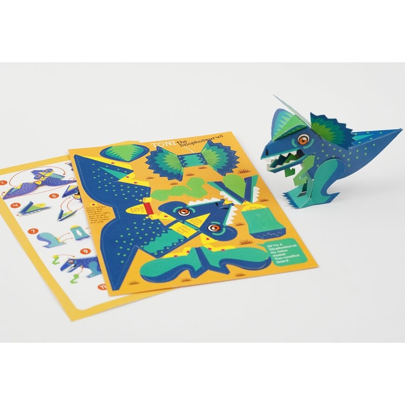 Box Set of 6 DIY Mini Prehistoric Dinosaurs Paper Craft Kits