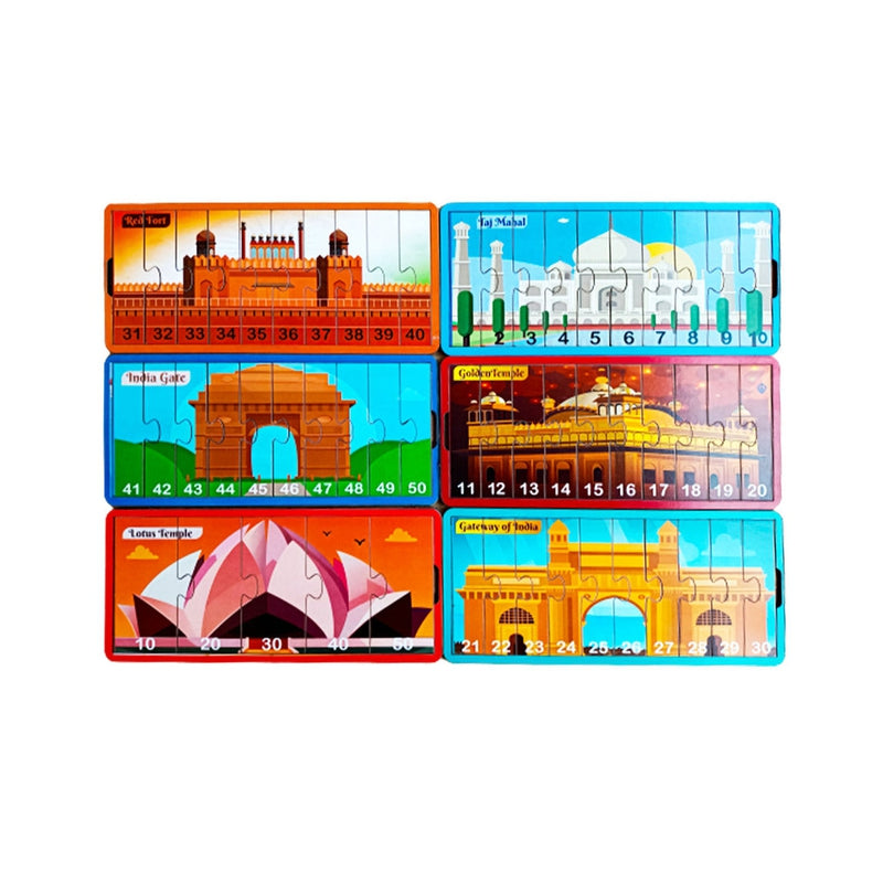 1-50 Numbers Monuments Jigsaw Strip Puzzle