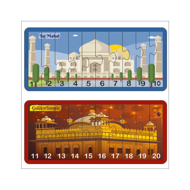 1-20 Numbers Monuments Jigsaw Strip Puzzle