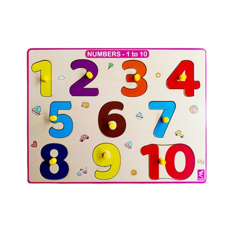 Numbers 1-10 Peg Board Puzzle with Counting Inside Tray