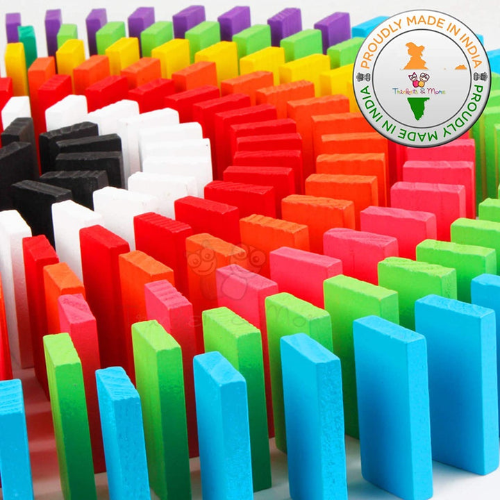 12 Colours Dominoes Toy Building and Stacking Game - 100 Pieces (3-6 Years)