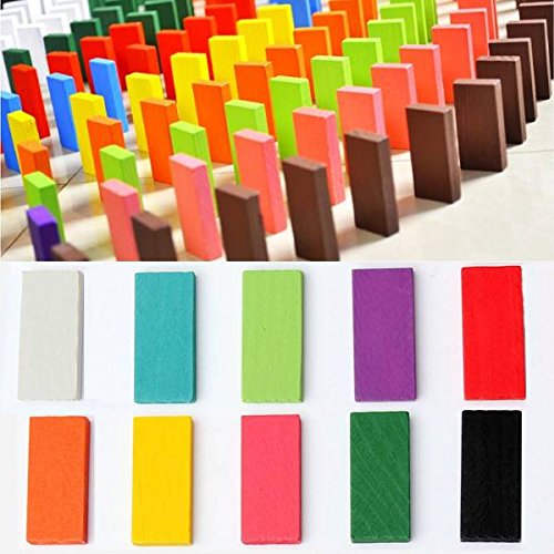 12 Colours Dominoes Toy Building and Stacking Game - 100 Pieces (3-6 Years)