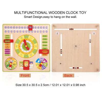 Wooden Calendar Toy Clock with Slider Board Game For Children