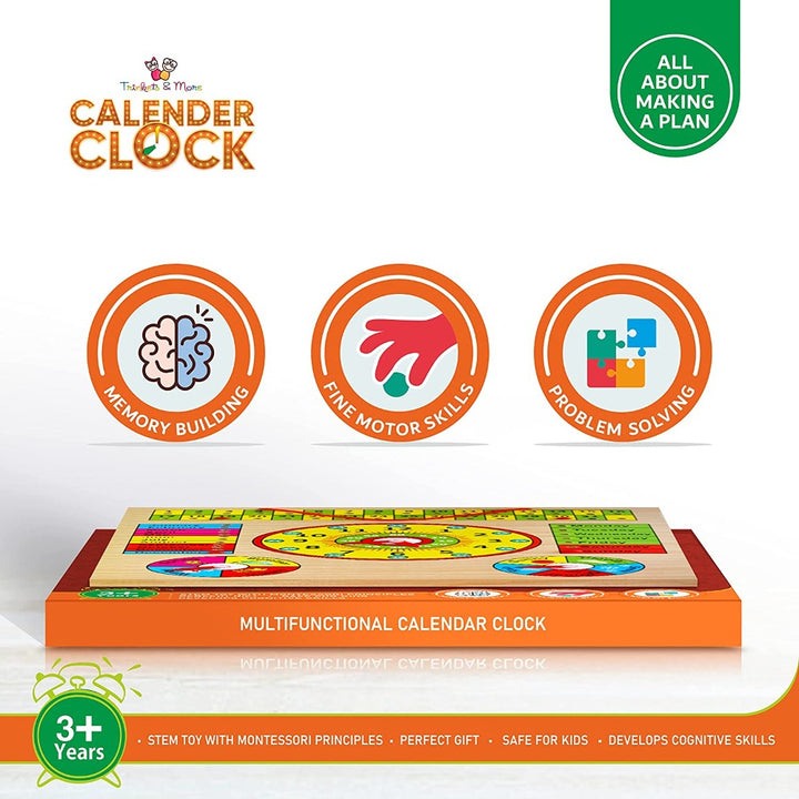 Calendar Clock Toy for Kids Learning (Hanging)