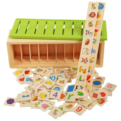 Knowledge Classification Box (Numbers, Shapes, Vehicles, Vegetables, Animals and Fruits)