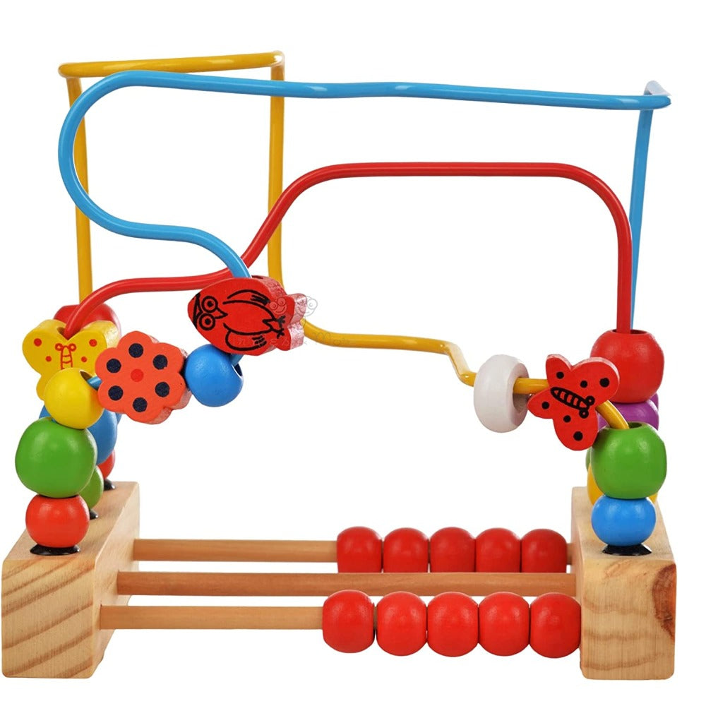 Wooden Beads Maze (30 Pieces) Roller Coaster Puzzle Game For Children
