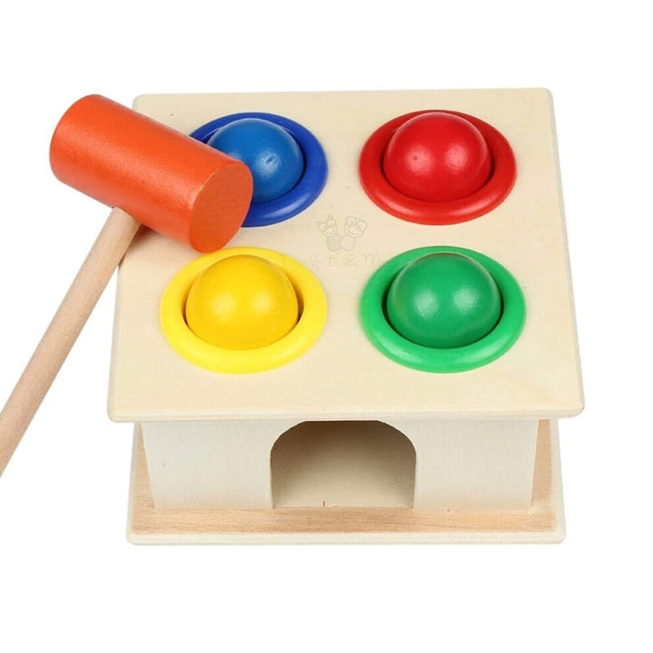 Wooden Hammer Ball Knock Pounding Bench for Children