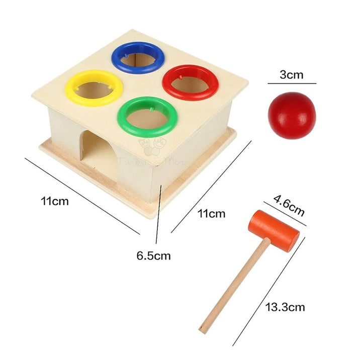 Wooden Hammer Ball Knock Pounding Bench for Children