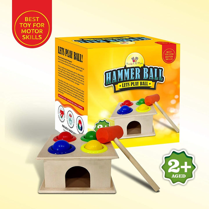 Wooden Hammer Ball Knock Pounding Bench for Children