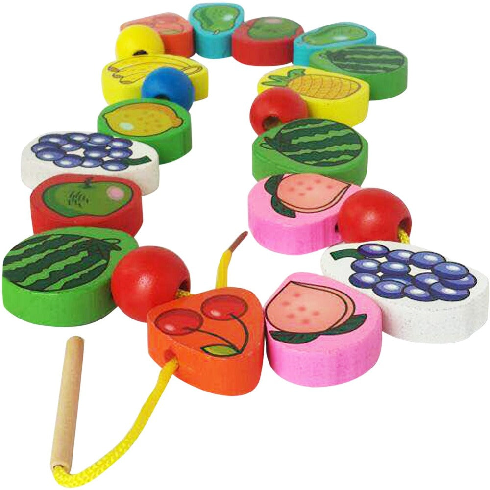 56 Piece Fruit Bead Game Lacing Toy